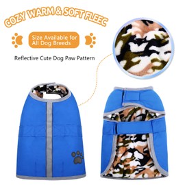 Queenmore Cold Weather Dog Coats Loft Reversible Winter Fleece Dog Vest Waterproof Pet Jacket Available in Extra Small, Small, Medium, Large Extra Large Sizes