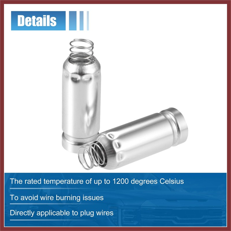 HEROFFIX 8 Pcs Spark Plug Wire Metal Heat Shield Set