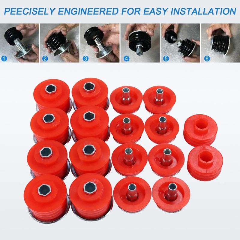 Body Mount Bushing Kit Polyurethane Body Cab Mounts Steel Sleeves