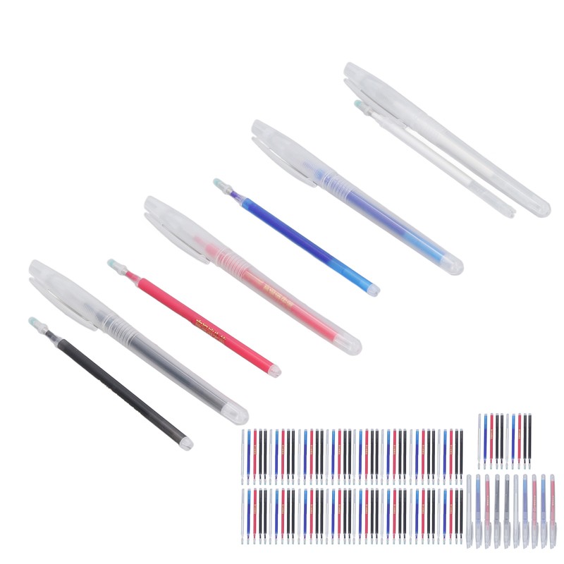 100Pcs Heat Erase Pens Erasable Smoother Writing Various Colors Fabric
