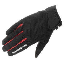 KOMINE Alessia GK-1683 Mesh Motorcycle Riding Gloves, Black/Red, L
