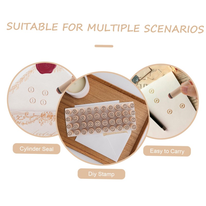 DOITOOL 1 Set DIY Wood Letter Stamps Creative Alphabet Stamps