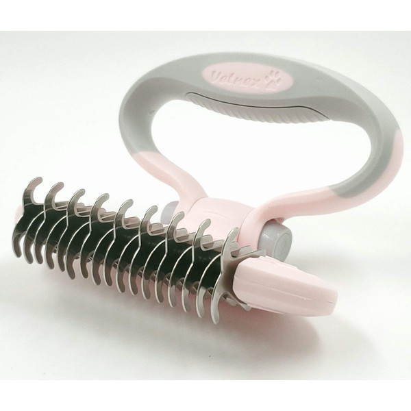 VETNEX GROOMING DEMATTING RAKE FOR DOGS (PINK)