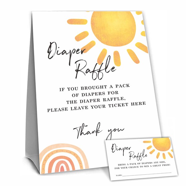 NYCTUG Baby Shower Game, Sun Shine Diaper Raffle Game Kit