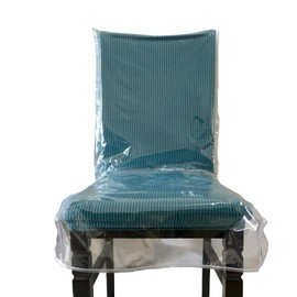 Swanna Plastic Dining Chair Covers with Backrests,Clear PVC Seat Chair Protector Waterproof Cover,Fit W/21 x D/18 Inch (2 Pack)