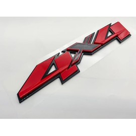 1PC Fender Rear 4x4 Emblem 3D Badge Nameplate Letter Decal Replacement for 2007-2023 Sierra Canyon Colorado 1500 2500 HD 3500 HD (Red Black)