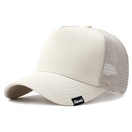 5 Panel High Crown Baseball Caps Mens Hard Top Breathable Mesh Snapback Curved Brim Sun Hats Plus Size Trucker Hats K077