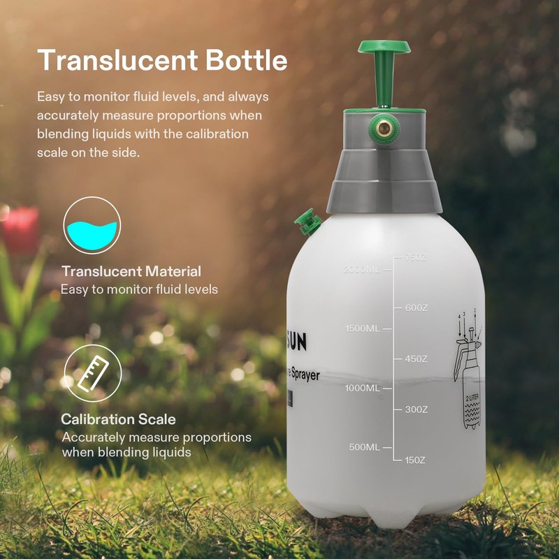 VIVOSUN 0.5Gal Handheld Garden Sprayer, 2L Pump Sprayer, 68 Oz