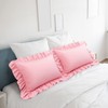 PiccoCasa Brushed Ruffle Pillowcases 2 Pack, Soft Breathable Pillow Covers