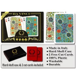 DA VINCI Fiori 100% Plastic Playing Cards - Bridge Size Regular Index