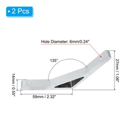 PATIKIL 135 Degree Angle Corner Brackets, 2Pcs 2.32x0.55 Inch Aluminum Extrusion Profile Accessories Corner Brace Joint Connectors for 2020 Series (Silver)