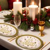 50 PCS Merry Christmas Oval Paper Plates Happy Holiday Disposable