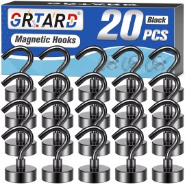 Grtard 20 Pack Magnetic Hooks Heavy Duty 25Lbs Strong Magnet Hooks for Kitchen Home