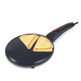Gourmia 8” Crepe Maker – Nonstick Ceramic Electric Griddle for Crepes, Tortillas & Omelets, Automatic Batter Dipping, Compact & Lightweight, Quick Heat-Up, Includes Batter Plate, Easy Cleanup