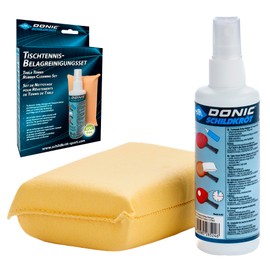 Donic-Schildkröt Kit de Limpieza para Raquetas de Tenis de Mesa, 100 ml de Espuma Limpiadora en una Bomba Pulverizadora y Esponja de Limpieza, para Renovar las Almohadillas de las Raquetas