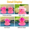 wonuu Car Cowboy Rubber Ducks, Dashboard Decorations Pink Duck for