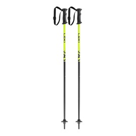 LEKI Rowdy Rider Kids All Mountain Ski Poles Black Yellow White Adjustable Grip 95cm