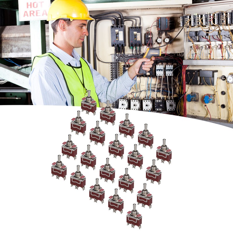 20 Sets Toggle Switch Rocker Self Locking 3 Terminal 3