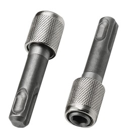 Pack of 2 Sds Plus Adapter Shaft, 6.35 mm Sds Bit Holder, Silver Chuck Adapter, Chuck Replacement Parts, Earth Drill Bit Holder, SDS Adapter Accessories for Impact Drill, Hammer Drill, Hexagonal Round