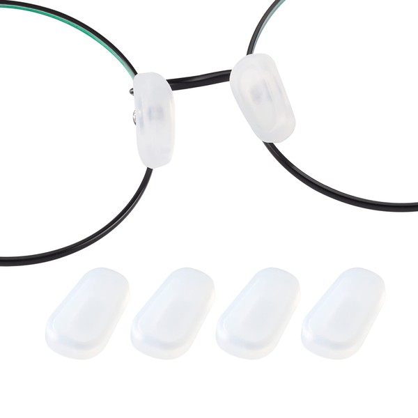 Gdnmpat Eyeglass Nose Pad Covers, Slip-on Silicone Nose Pad for Glasses, Anti-Slip Eyewear Protective Covers Nose Bridge Pads, Soft Eyeglass Repair Kit with Nose Piece Pads(White,10 Pairs L Size)