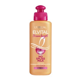 L'Oréal Paris Elvital Dream Length No Spliss Milk Leave-In Hair Treatment Against Split Ends, For Long, Damaged Hair, No Rinse, No Parabens, With Castor Oil, , 1 x 200 ml