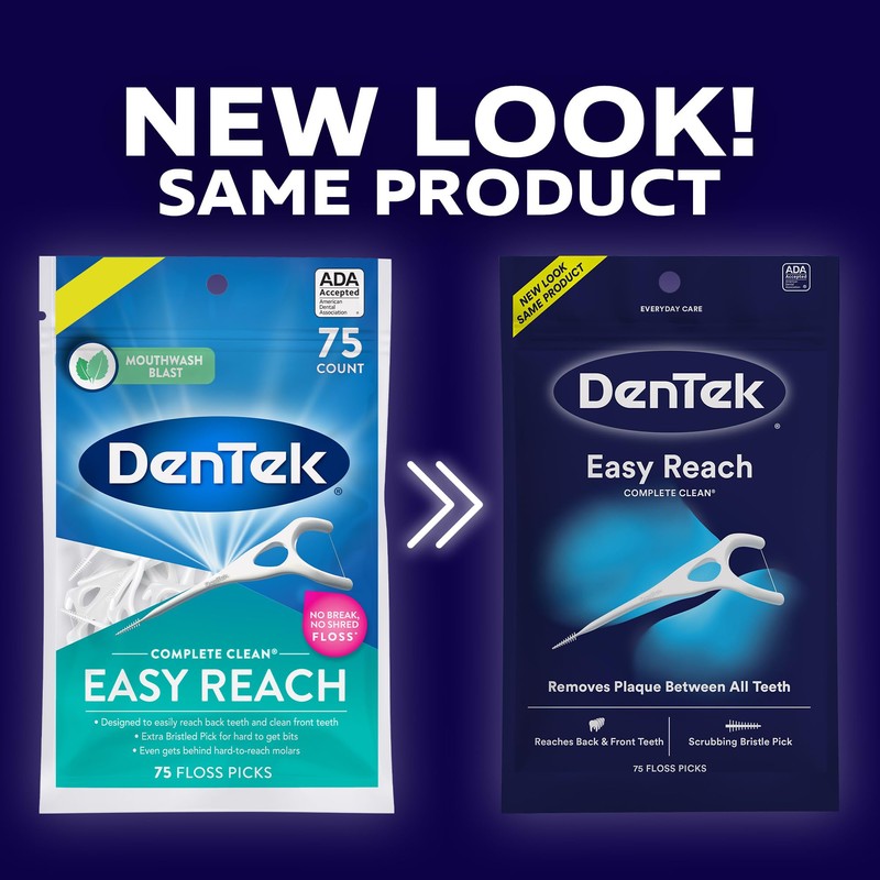 DenTek Complete Clean Easy Reach Floss Picks, No Break &