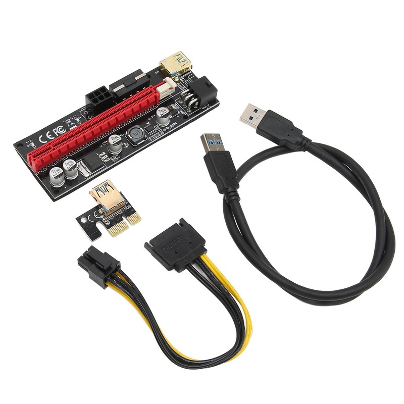 PCIE 1X to 16X Riser Card 4 Solid Capacitors 6