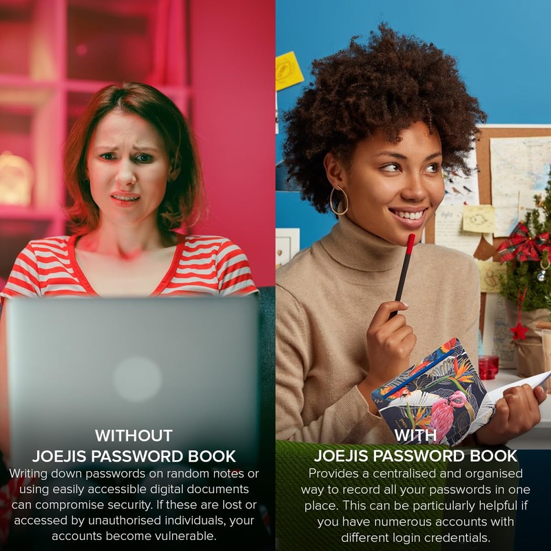 Joejis Password Book - Password Book Alphabetical with Tabs -