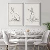 SIGNWIN Framed Canvas Print Wall Art Minimalist Rabbit Sketches Line