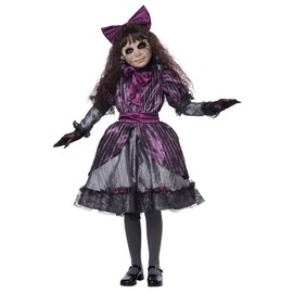 Californnia Costumes, Creepy Doll, Child's Costume, M,Purple/Silver