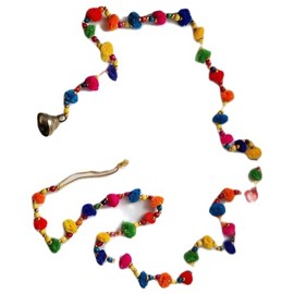 Yepsio Multicolor Indian Pom Pom Decorations, perfect for Mehndi decor, backdrops, Christmas, Home Decor, Celebration and more (4)