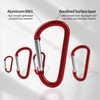 20 pcs Carabiner Clip Keychain 1.8" Aluminum D-Ring Spring Keychains