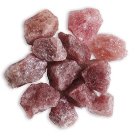 500 g Natural Red Strawberry Quartz Raw Stones, Natural Red Strawberry Quartz Raw Crystal for Water Treatment, Healing Stones, Water Stones