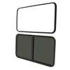 GDNTMU RV Window Teardrop Horizontal Slide Replacement Glass with Trim,