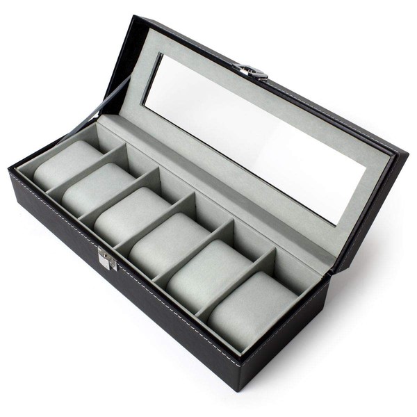 igadgitz home U7088 - Watch Box Watch Display Case -