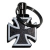 KUSTOM66 Key Ring Cross Black, black