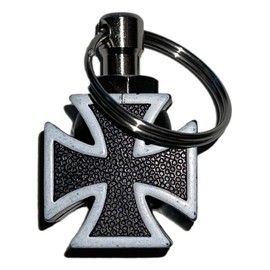 KUSTOM66 Key Ring Cross Black, black