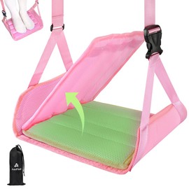 Foot Hammock for Plane Travel, Upgraded Wide Airplane Foot Hammock with Detachable Hardboard, Portable Footrest for Air Travel Essentials Long Flight, Adjustable Foot Rest Leg Hammock for Flying