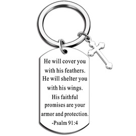 WXCATIM Christian Gifts for Women Men Easter Cross Keychain Bible Verse Keychain Faith Religious Baptism Gifts for Friends Pastor Catholic Accessories for Easter Small Gift for Women