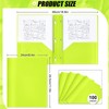 Lincia 100 Pcs Plastic Folders With 2 Pockets and Prongs