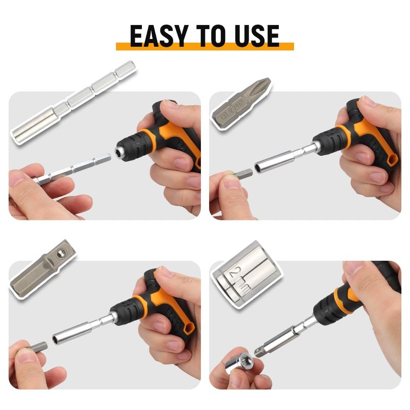 Hoteche 26 Piece T-Handle Screwdriver and Socket Set | T-Handle