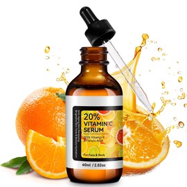 Vitamin C Serum Gesicht 20% Hyaluronic Acid Serum Niacinamide Korean Skincare Hyaluron Leistungsstarkes Vitamin C Gegen Dunkle Flecken Falten & Feine Linien Anti-aging 60ml