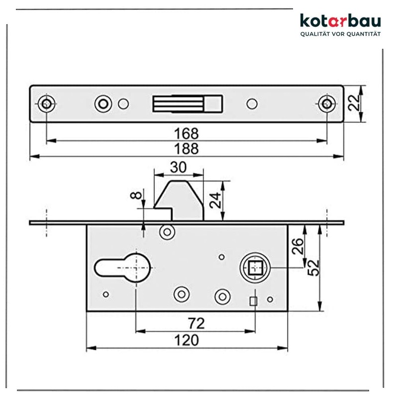 KOTARBAU® Hook Lock Sliding Gates Mortise Lock H-60 Sliding Door
