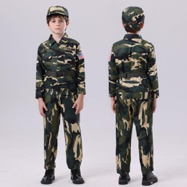Kodvinp Boys Soilder Costume For Kids Camouflage-L Size