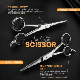 Utopia Care Hair Cutting and Professional Hairdressing Scissors 6.5 Inch, Premium Stainless Steel Shears with Smooth Razor and Sharp Edge Blades for Salons, Men, Women and Kids, Silver