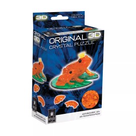 BePuzzled New - BePuzzled 3D Crystal Puzzle - Frog (Orange): 43 Pcs - Ages 12+ | 1 player