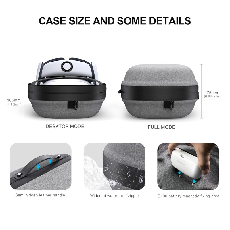BOBOVR C3 Carrying Case,Three Versatile Modes, Desktop Stand for Tidy