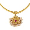 Bodha Bollywood Style CZ, Zircons, Pearls Gold Plated Traditional Indian