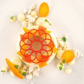 Silikomart Corona Silicone Mold with 9 Medallion Imprints + 9 Round Leaf-Garland Imprints