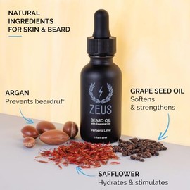 ZEUS Beard Oil for Men, Sandalwood, 1 Ounce